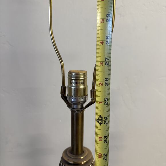 Vintage Pair Set STIFFEL Brass Table Lamps 36” tall Pillar Clawfoot Ornate‎ MCM - Picture 9 of 9